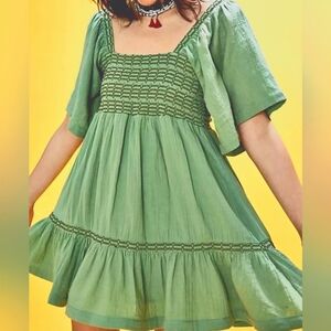 Free People Aesthetic Mini Bubble Dress / Sage Mint Green / Size Medium/ Casual
